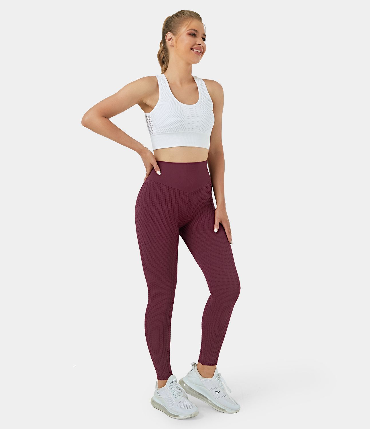 Seamless Flow High Waist Jacquard Hip Up Leggings
