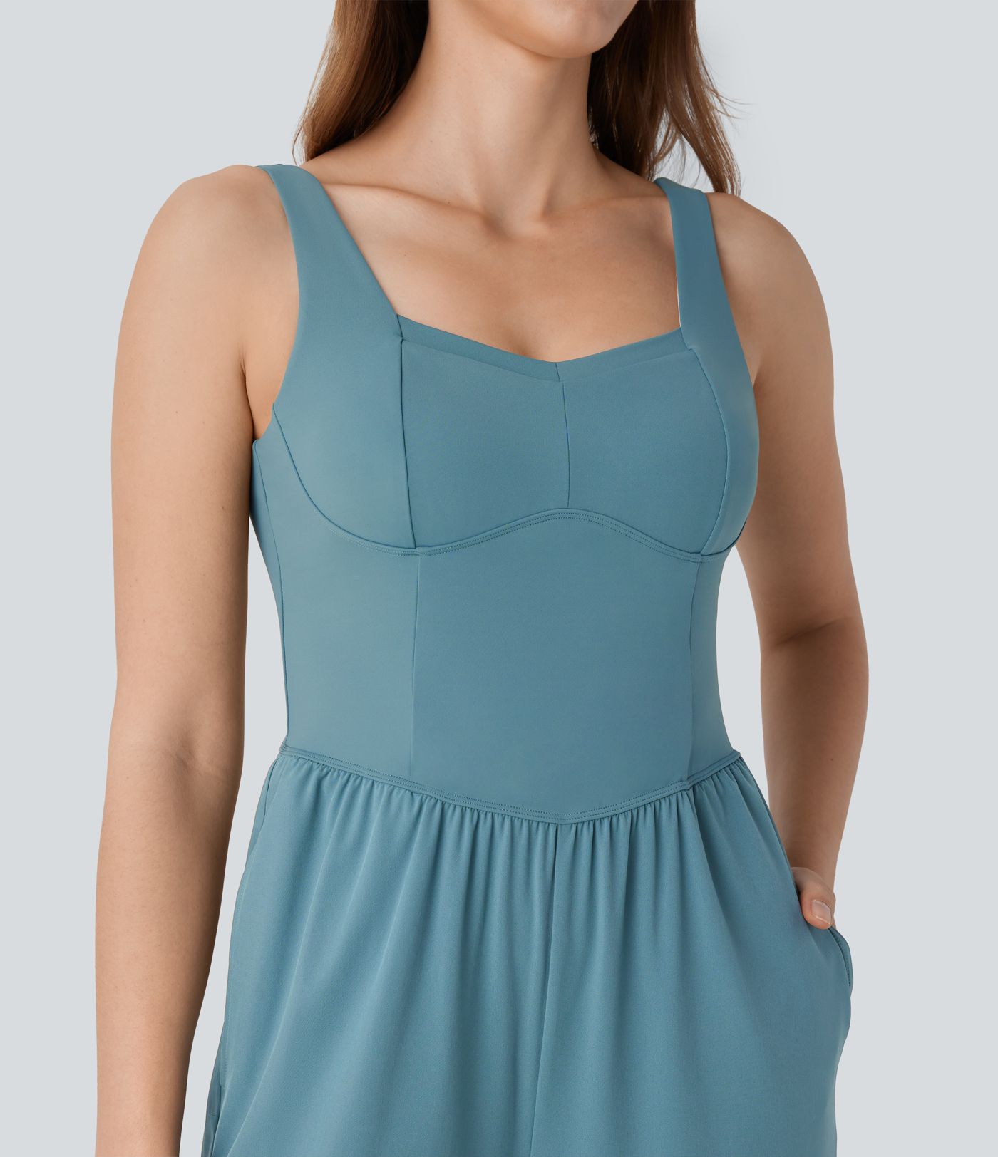 Breezeful™ Backless Side Pocket Straight Leg Quick Dry Yoga Jumpsuit