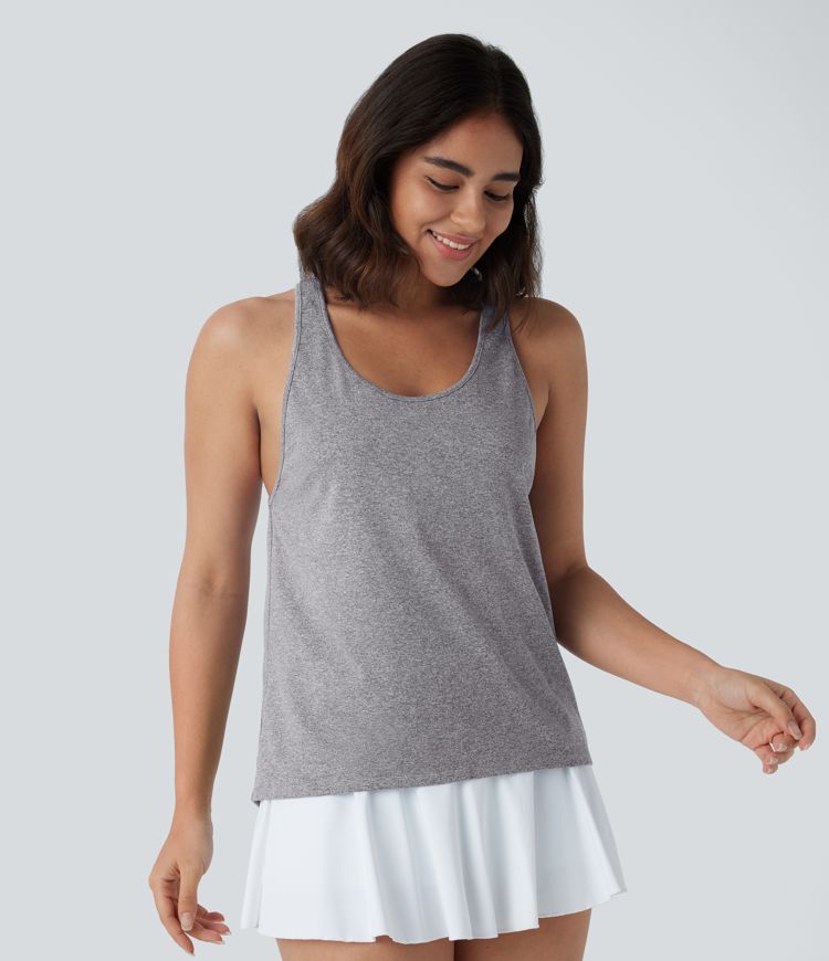 Camiseta sin mangas pickleball cuello U sin espalda