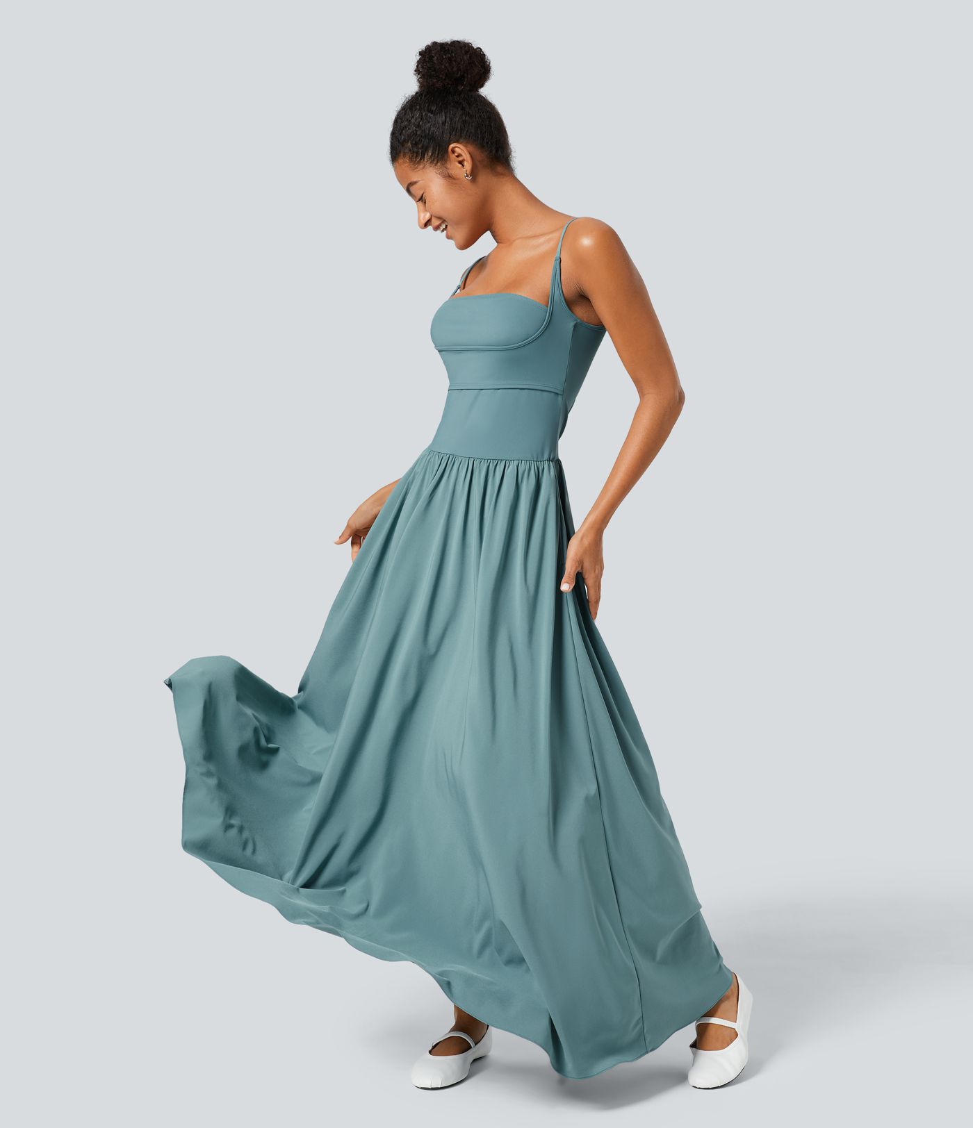 Breezeful™ Pocket Flowy Flare Maxi Quick Dry Casual Slip Dress
