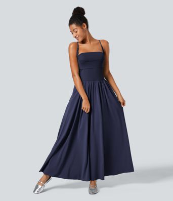 Breezeful™ Pocket Flowy Flare Maxi Quick Dry Casual Slip Dress