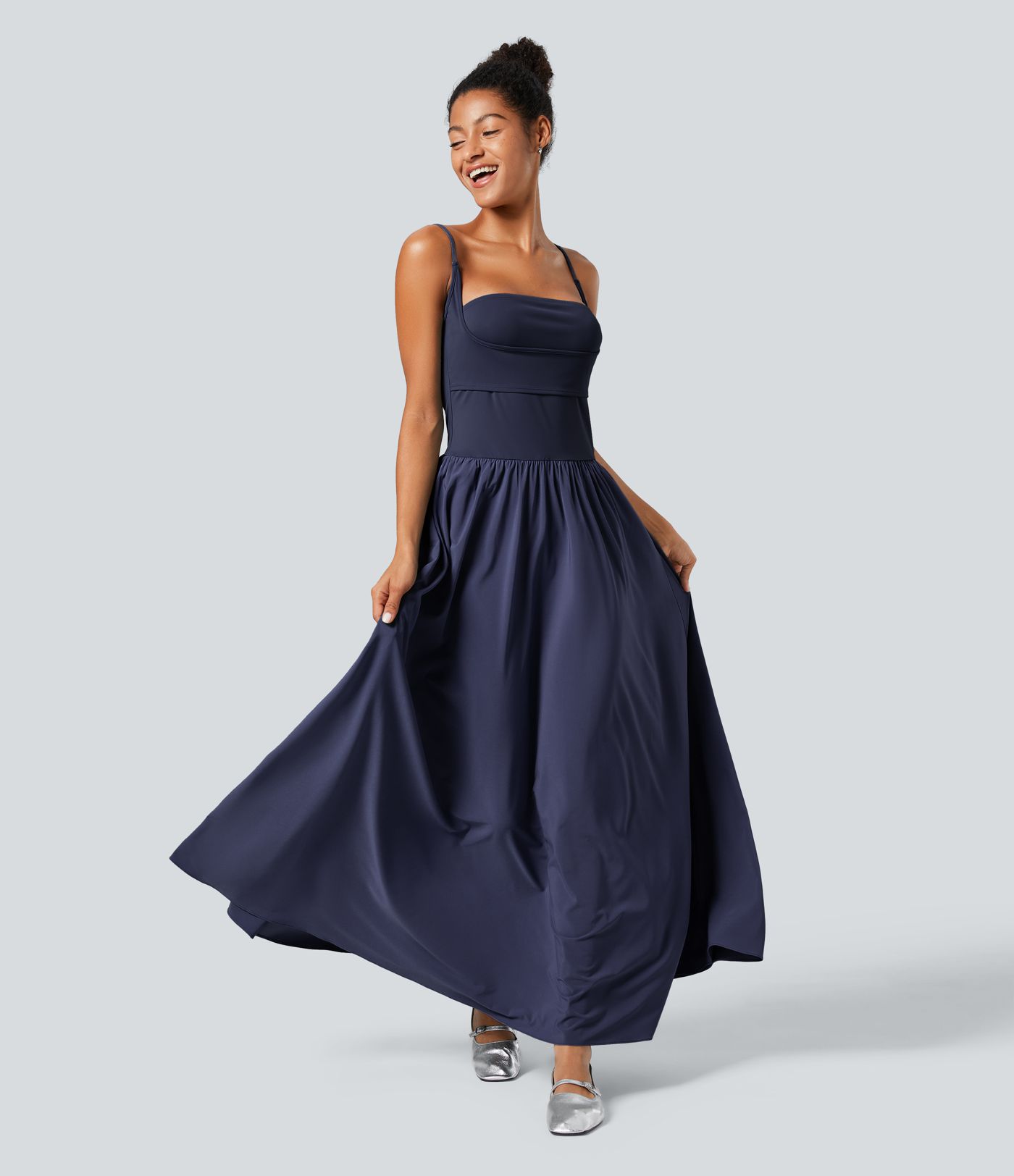 Breezeful™ Pocket Flowy Flare Maxi Quick Dry Casual Slip Dress