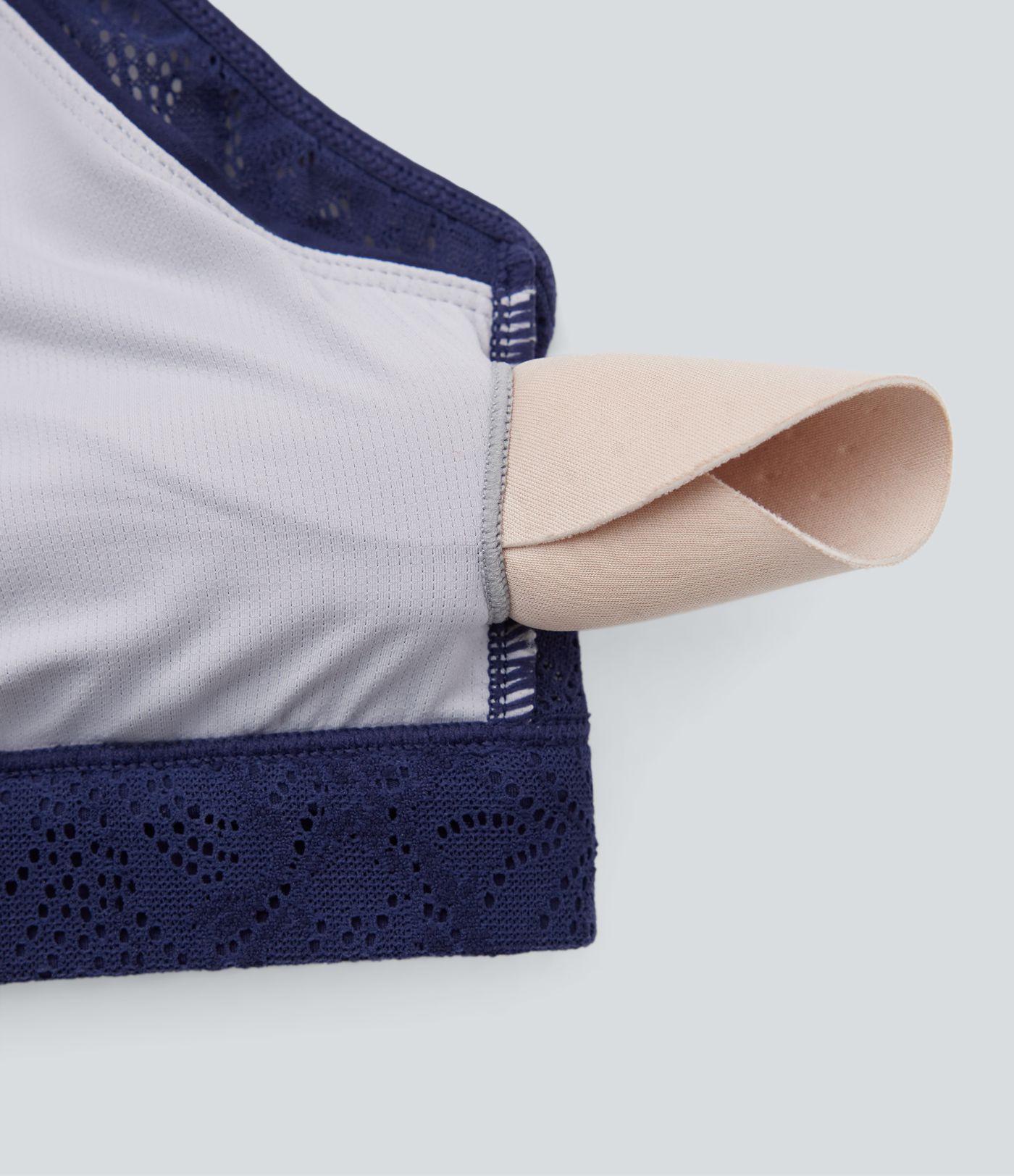 SoftlyZero™ Low Support Halter Kontrast-Spitzen Yoga Sport-BH-UPF50+