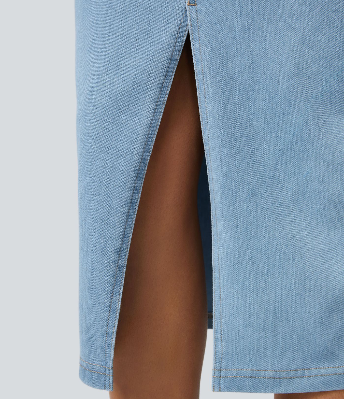 Halara Flex™ High Waisted Pockets Bodycon Denim Casual Midi Skirt