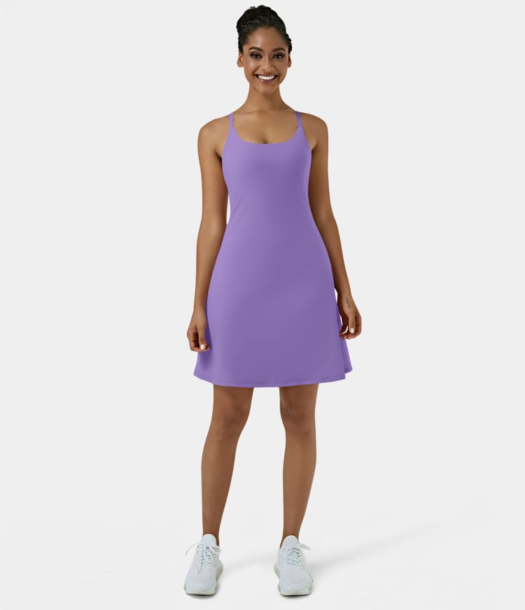 SoftlyZero™ Airy Cut Out 2-in-1 Pocket Cool Touch Longer Active Dress-UPF50+