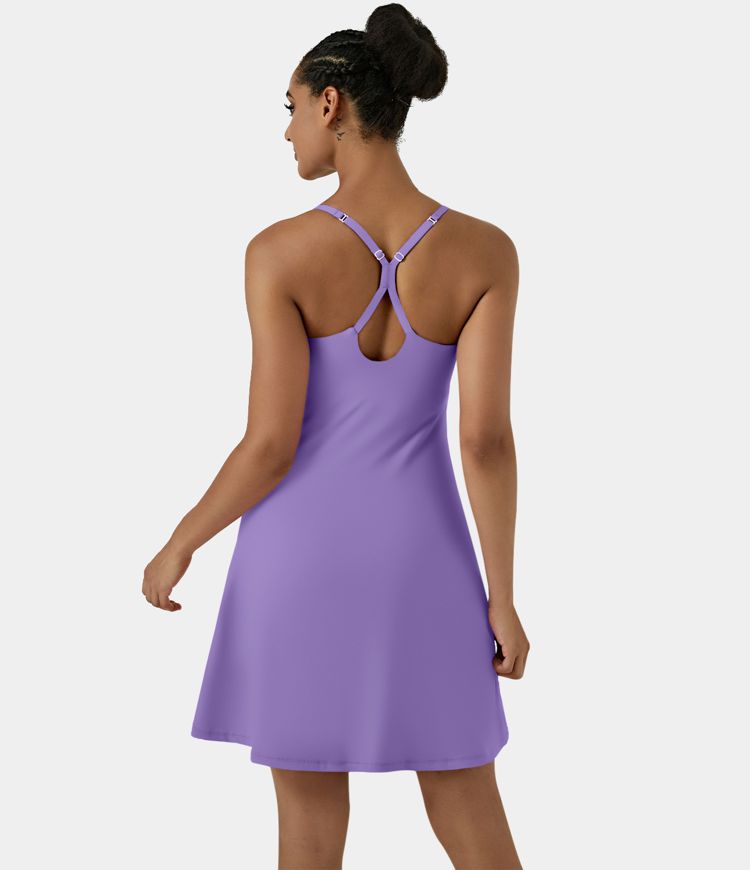 SoftlyZero™ Airy Cut Out 2-in-1 Pocket Cool Touch Longer Active Dress-UPF50+