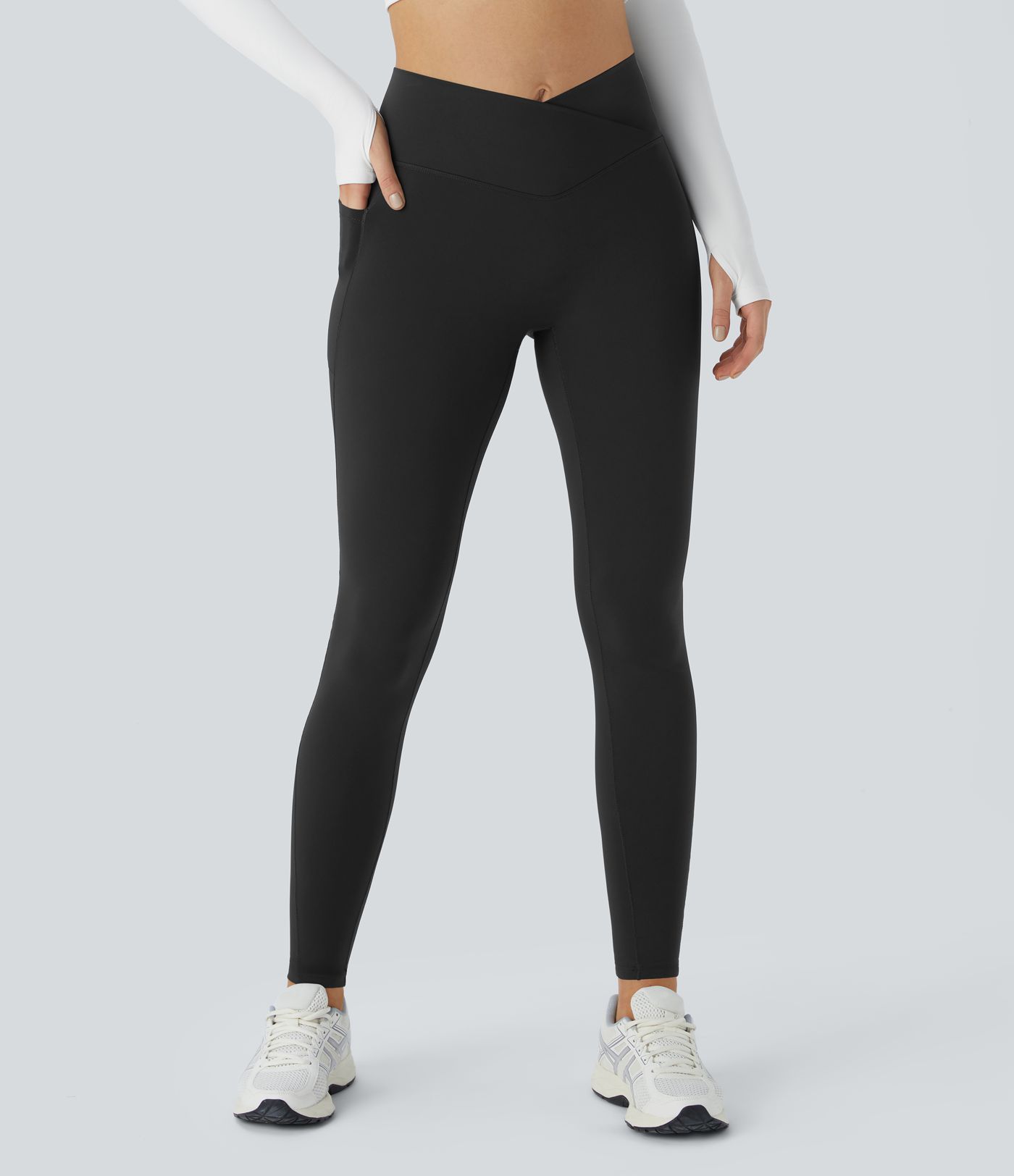 Patitoff™ Pet Hair Resistant Thermal Crossover Pocket Casual Leggings