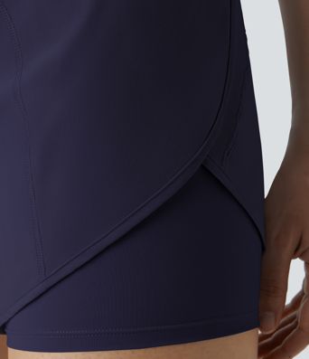 Breezeful™ Super High Waisted Curved Hem 2-in-1 Side Pocket Quick Dry Yoga Shorts 3.5''