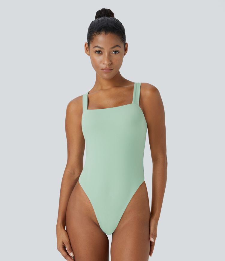 Body Softlyzero™ Plush yoga ajustado botón presión cuello cuadrado sin mangas