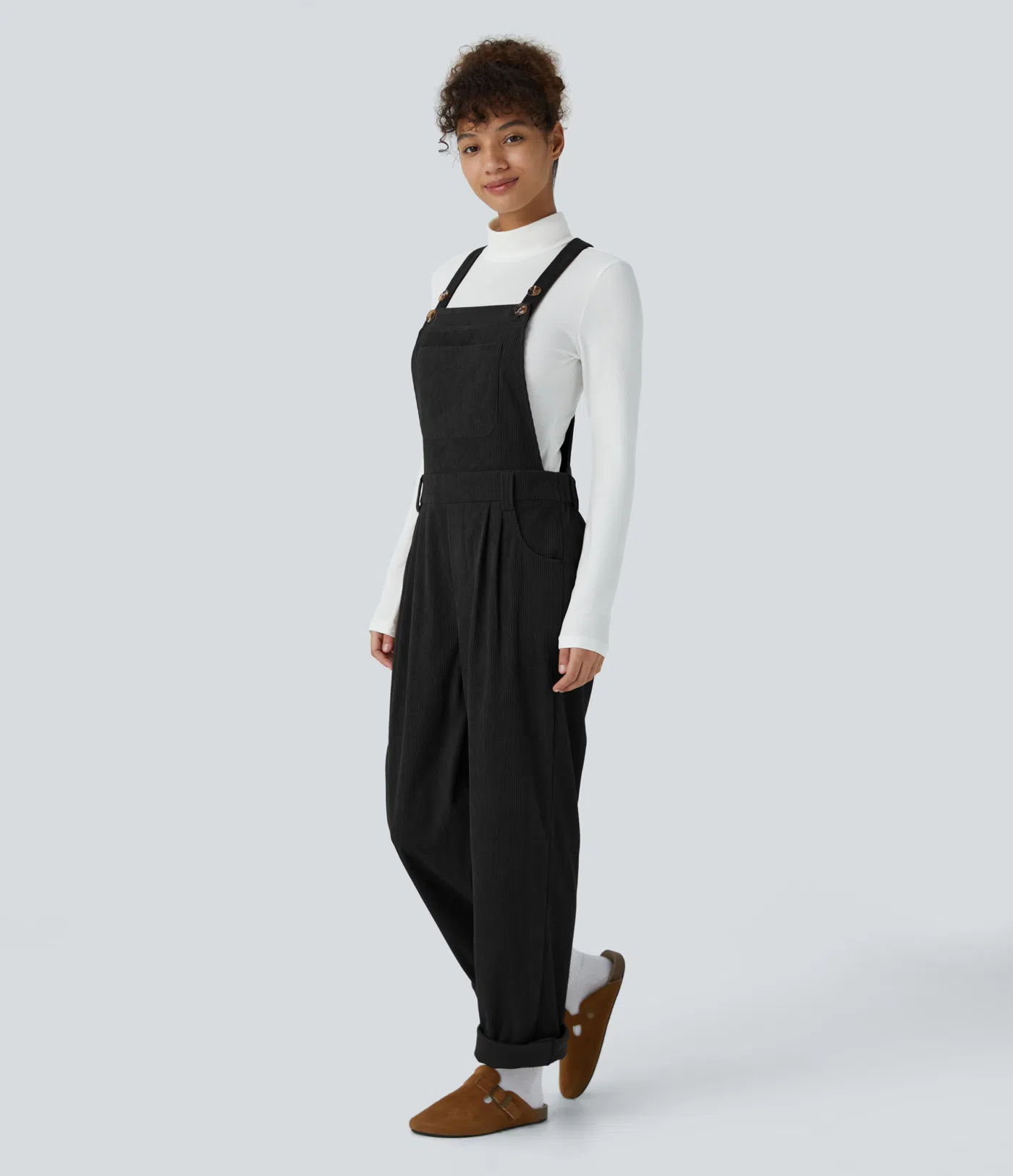 Pockets Corduroy Casual Overalls