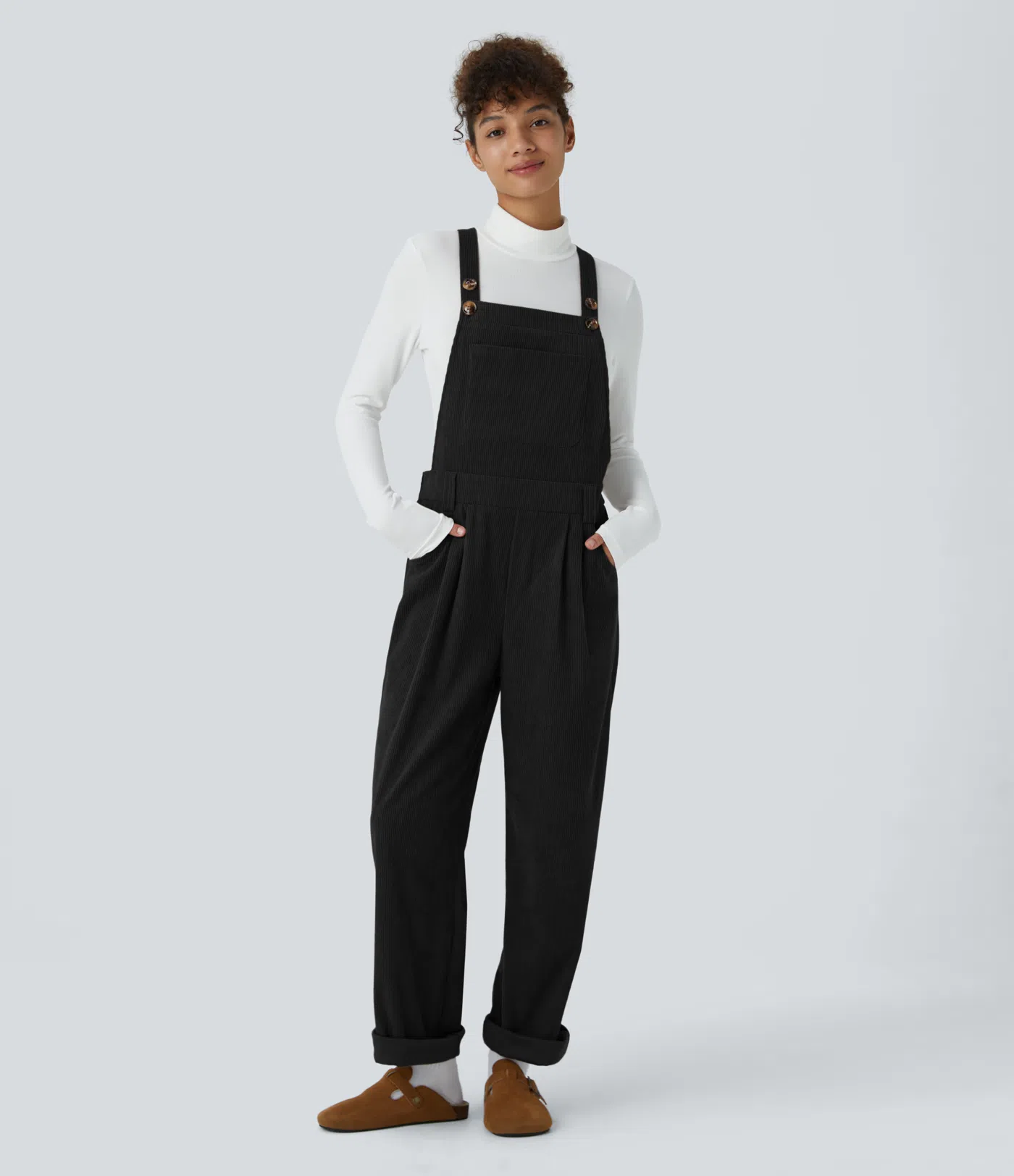 Pockets Corduroy Casual Overalls