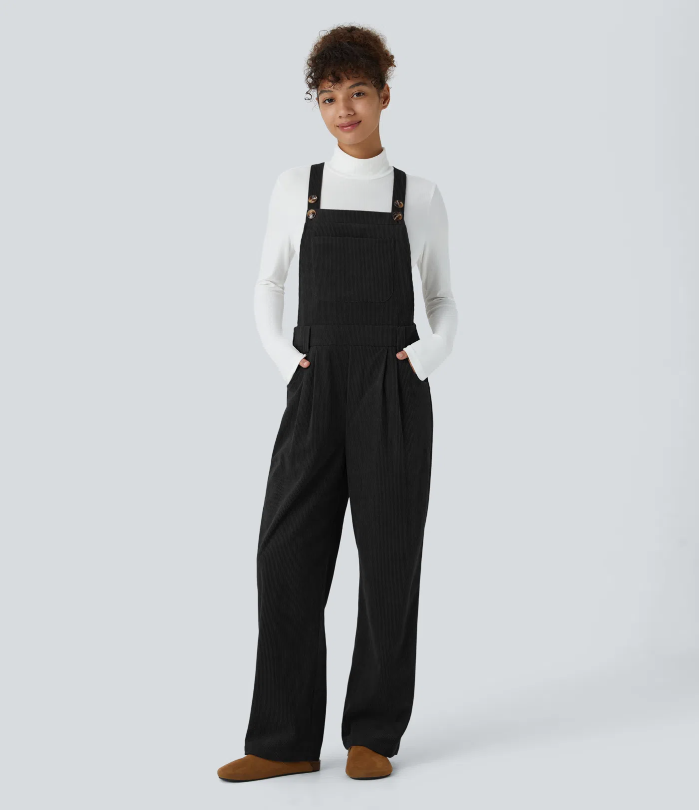 Pockets Corduroy Casual Overalls
