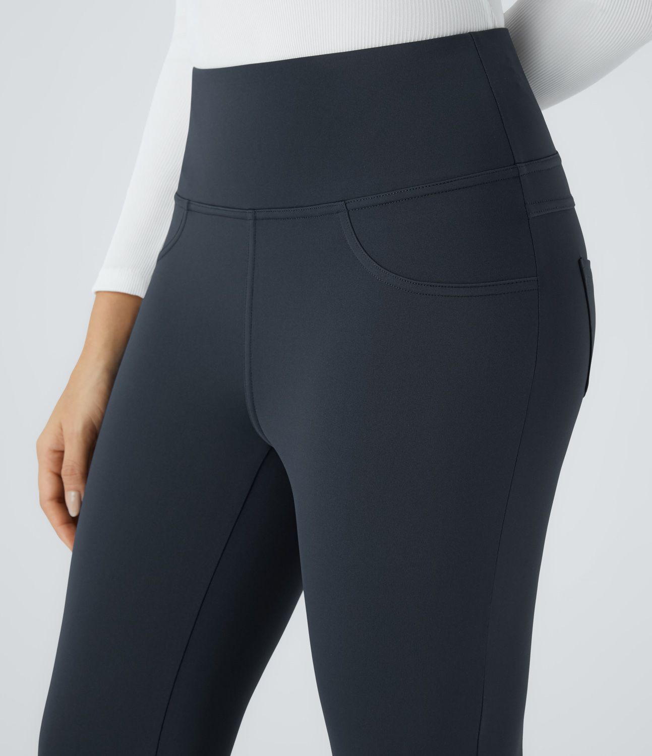 Pantalón  oficina cónico bolsillo trasero tiro alto