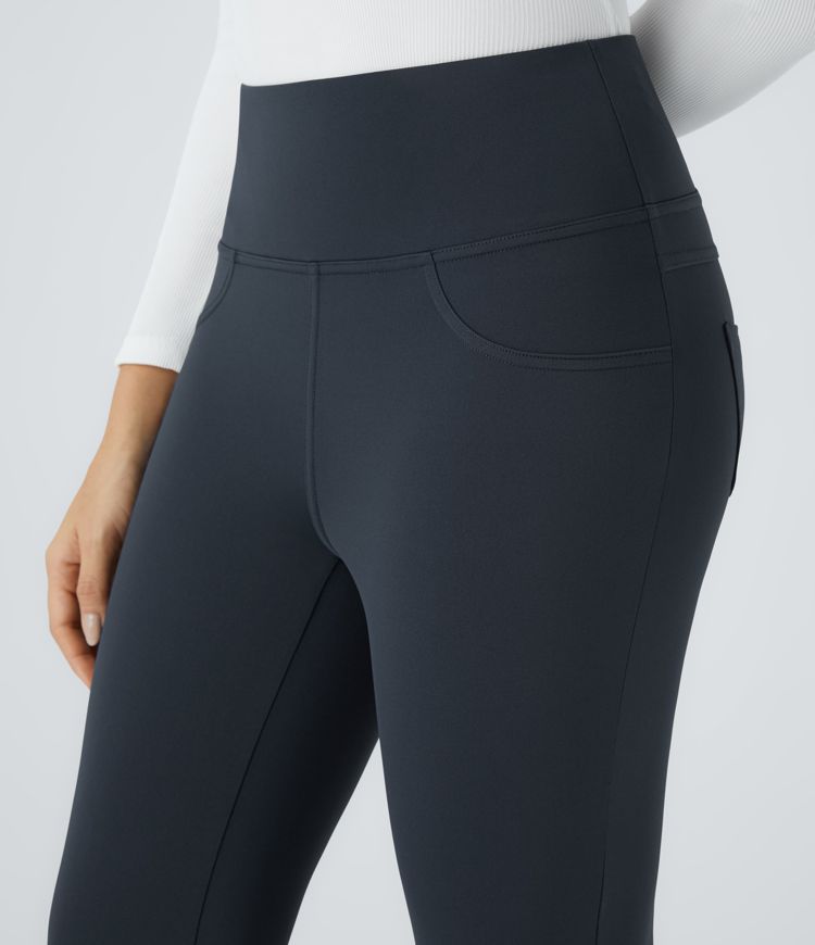 Pantalón  oficina cónico bolsillo trasero tiro alto