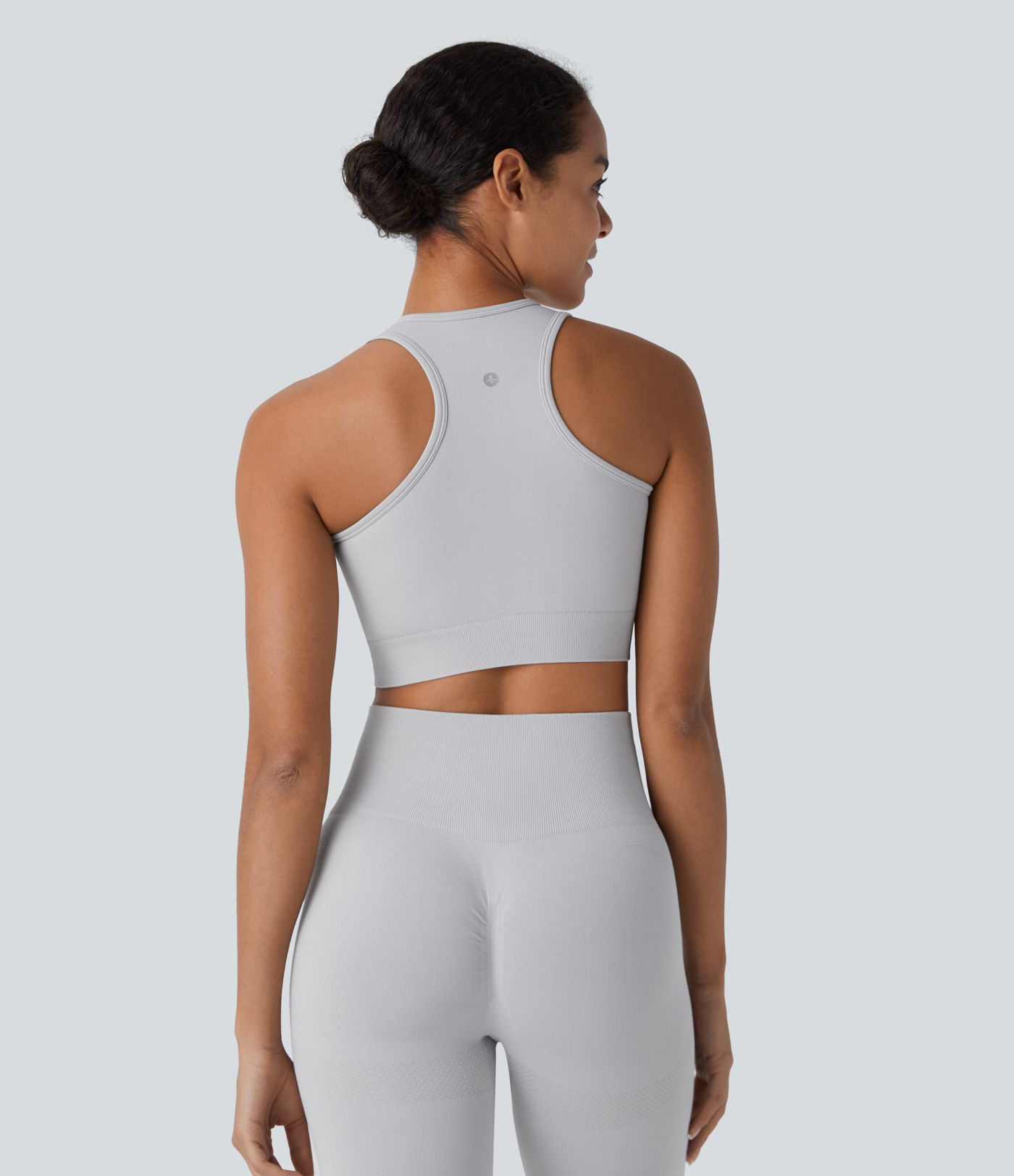 OneForm Seamless Flow Round Neck Racerback Cropped Skinny Yoga Tank Top