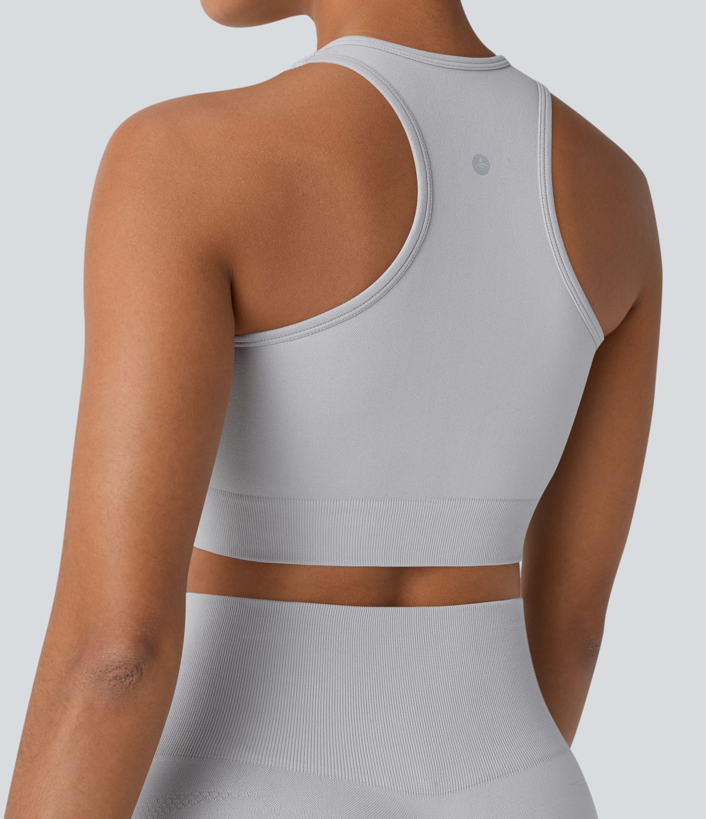 OneForm Seamless Flow Round Neck Racerback Cropped Skinny Yoga Tank Top