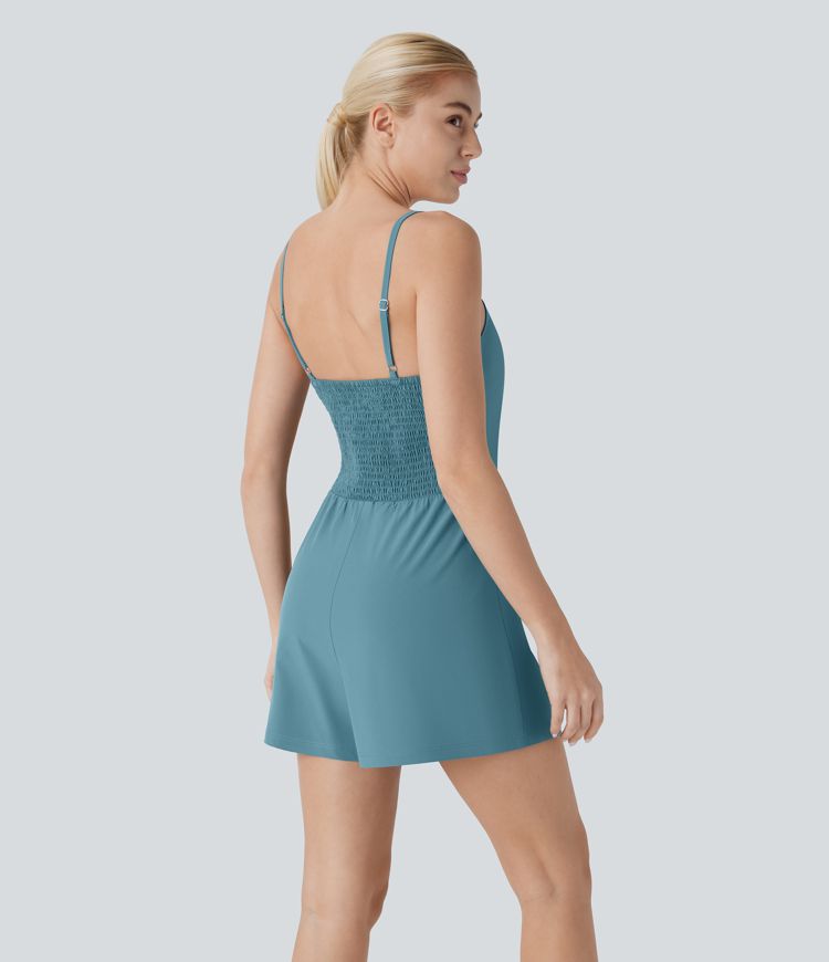 Breezeful™ Shirred Pocket Quick Dry Casual Jumpsuit