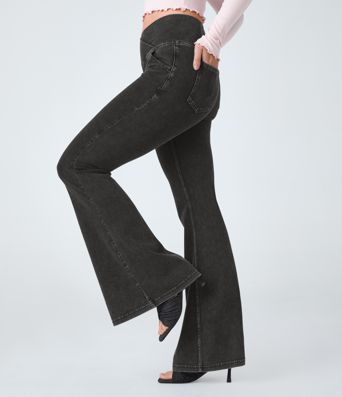 Halara Flex™ High Waisted Crossover Pocket Cool Touch Washed Casual Jeans