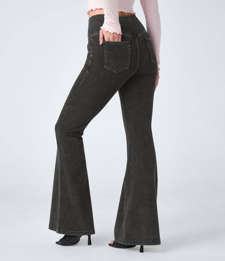 Halara Flex™ High Waisted Crossover Pocket Cool Touch Washed Casual Jeans
