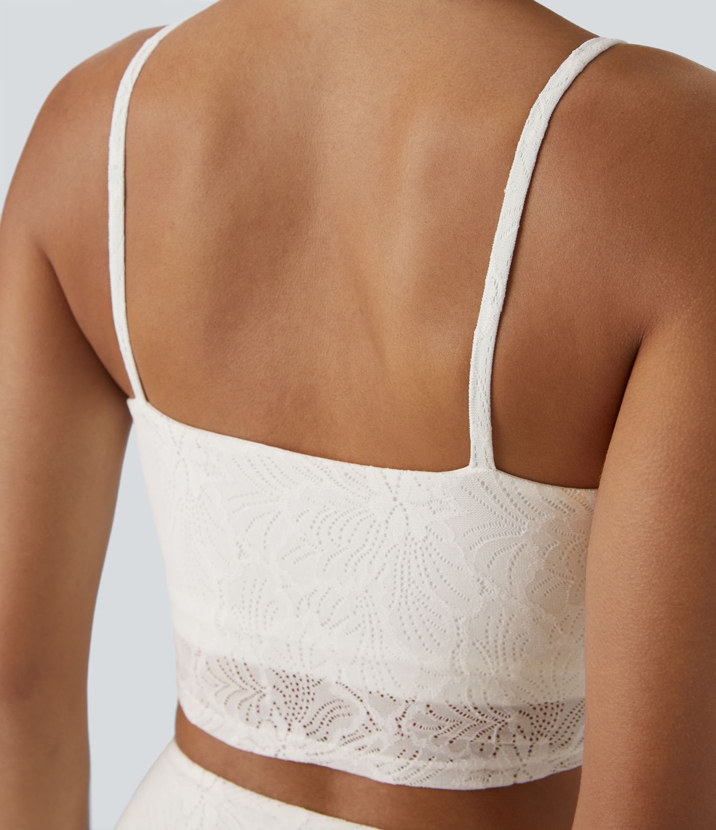 Low Support Race Overlay Cropped Yoga Sports Bra