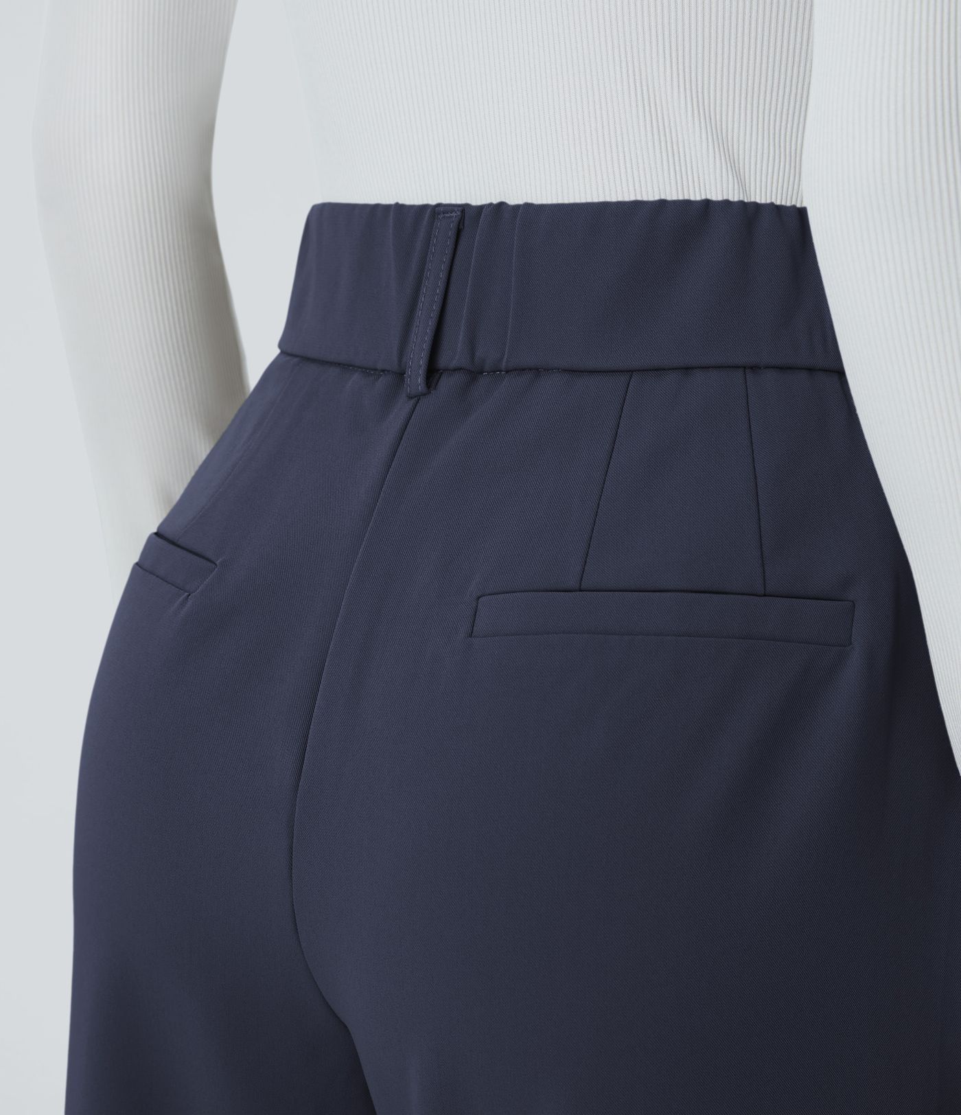 Pantalón oficina ajustado tiro alto bolsillo lateral