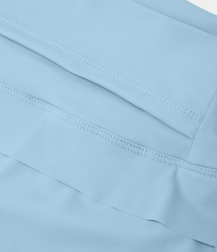 Falda de baile unicolor 2 en 1 con bolsillo en la cintura trasera