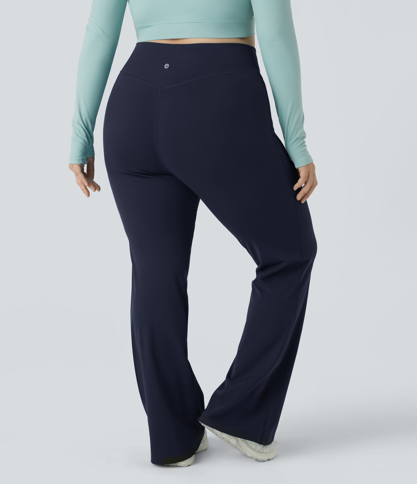 DayStretch High Waisted Crossover Full Length Flare Plus Size Leggings