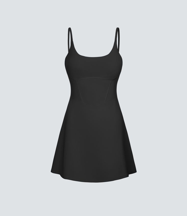 Mini vestido Softlyzero™ Plush sin espalda corsé bolsillo 2 en 1 vuelo