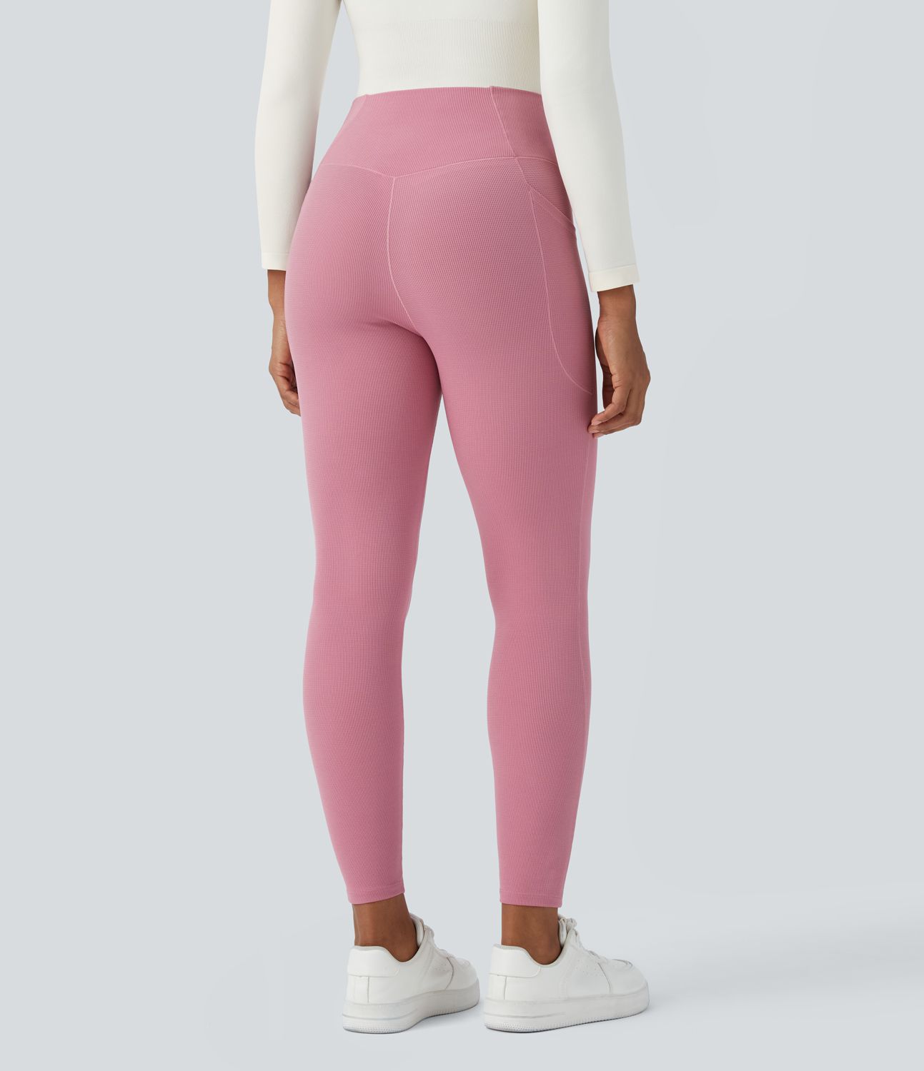 Leggings tiro alto bolsillo lateral cruzado gofre 7/8