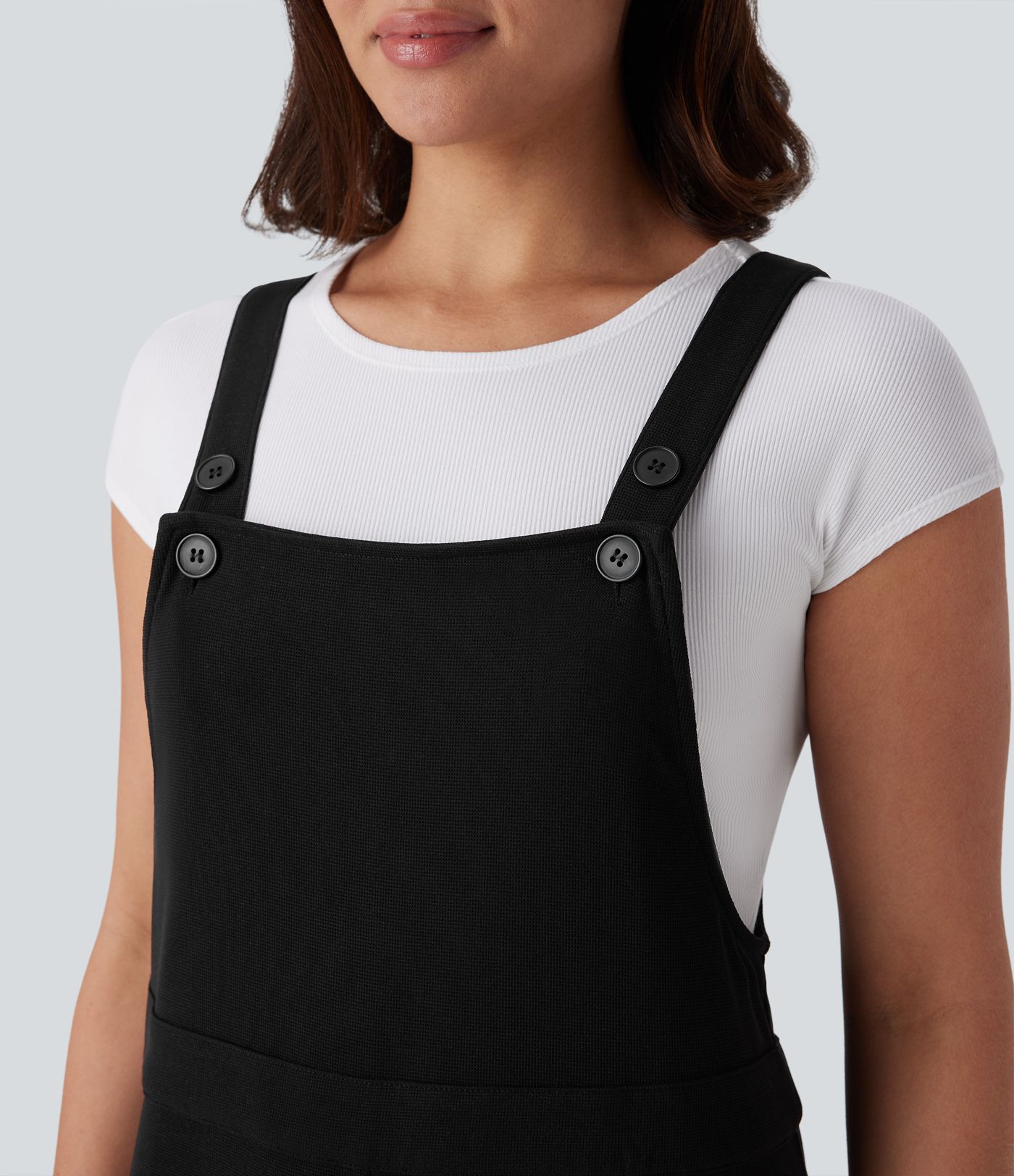 Pocket Wide Leg Casual Overalls-Front and Back Wearable