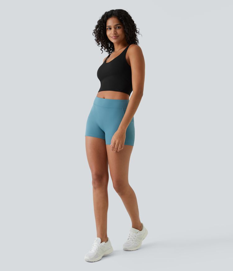 Padded V-neck Cropped Yoga Tank Top