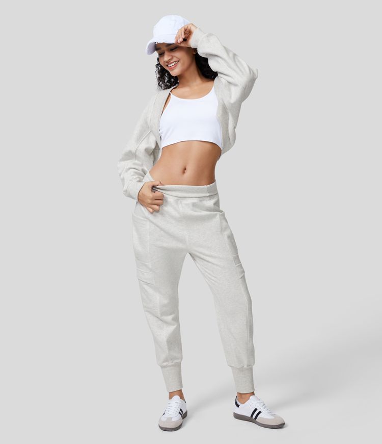 Batwing Sleeve Cropped Fleece Casual Cotton Shrug Bolero