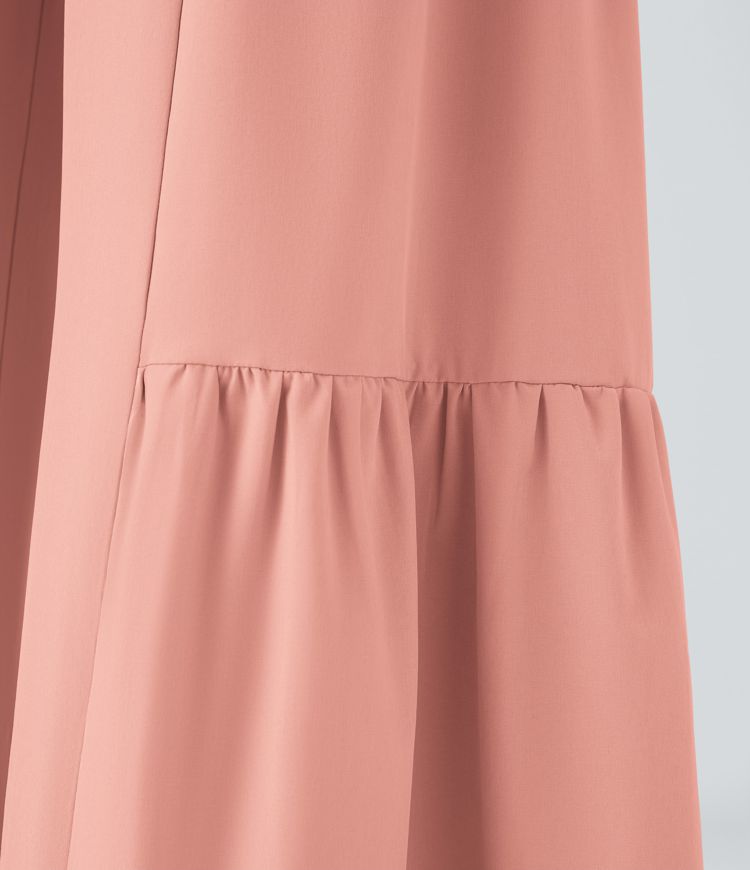 Breezeful™ High Waisted Shirred Tie Front & Back Wide Leg Flowy Quick Dry Casual Pants