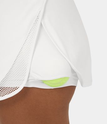 Softlyzero™ Airy High Waisted Contrast Mesh Split Curved Hem 2-in-1 Side Pocket Mini Cool Touch Tennis Skirt