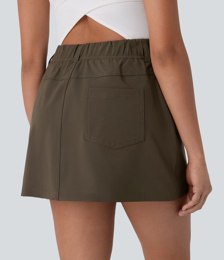 Water Repellent High Waisted Pockets 2-in-1 Mini Hiking Skirt