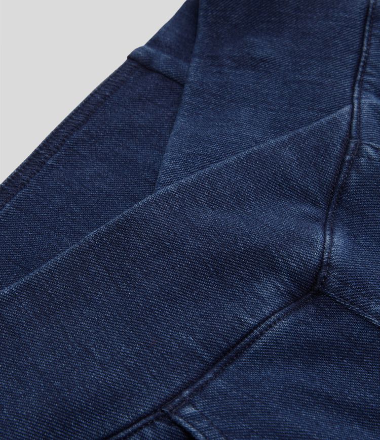 Halara Flex™ Denim Heat - 7/8-Leggings aus Denim mit hohem Crossover-Bund und Seitentaschen