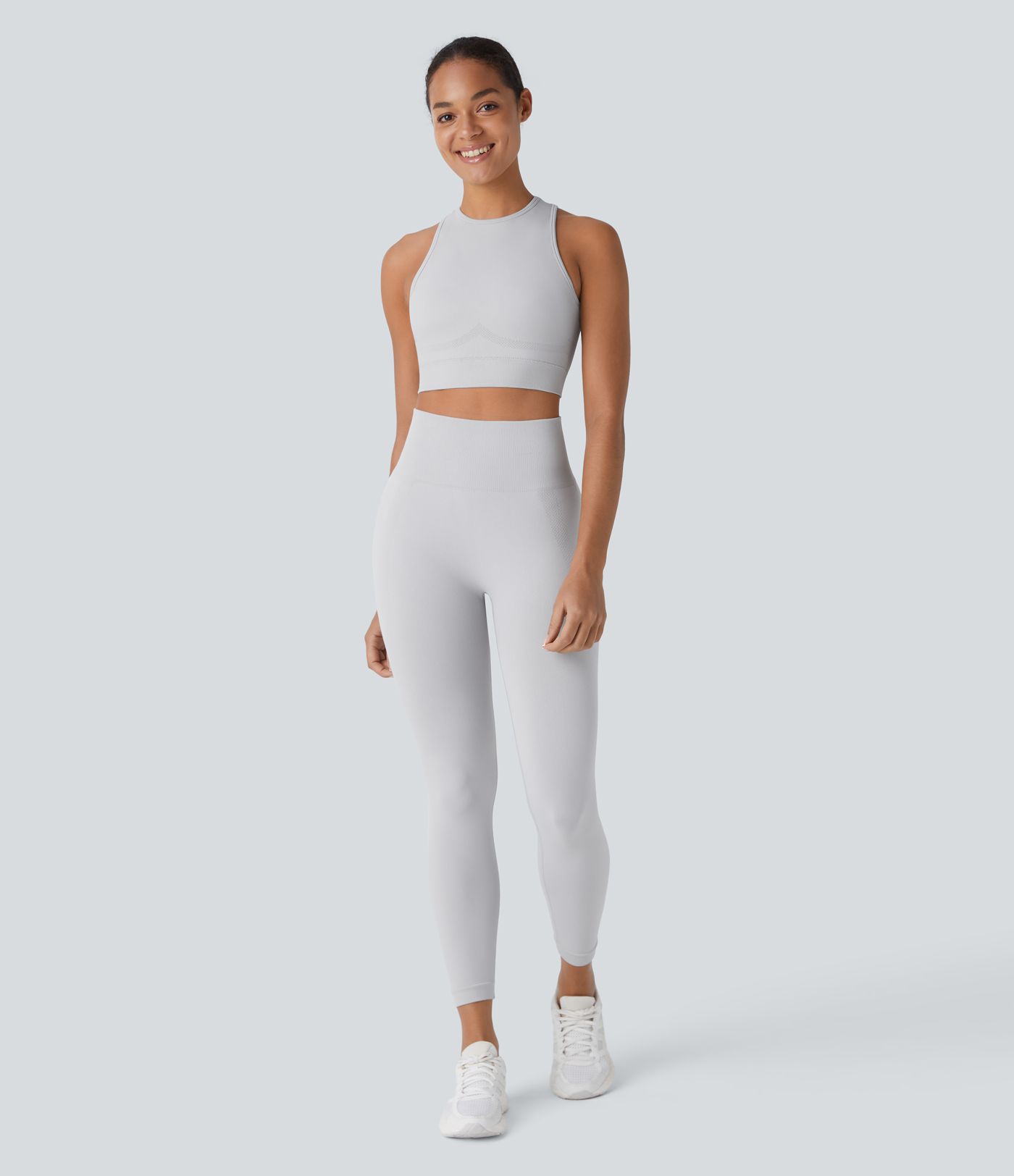 OneForm Seamless Flow Round Neck Racerback Cropped Skinny Yoga Tank Top