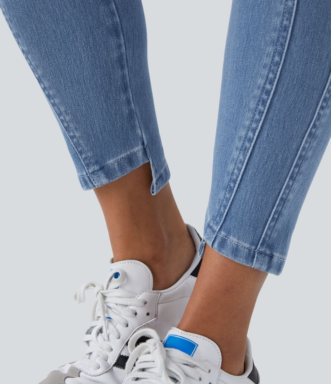 Halara Flex™ Mid Low Rise Zipper Pockets Casual Skinny Jeans