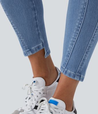 Halara Flex™ Mid Low Rise Zipper Pockets Casual Skinny Jeans