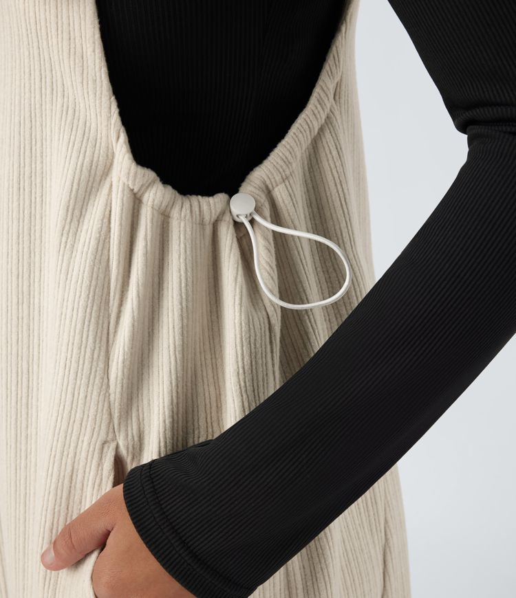 Overoles Joggers deportivo bolsillo lateral cordón tirante ajustable acanalado