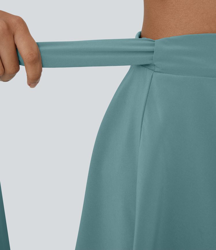 Minifalda casual  fluida acampanada 2 en 1 Breezeful™ de tiro alto y lazo lateral con secado rápido