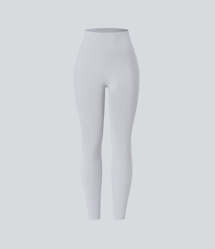 Nahtlose Passform, mit hoher Taille, geraffte 7/8-Yoga-Leggings