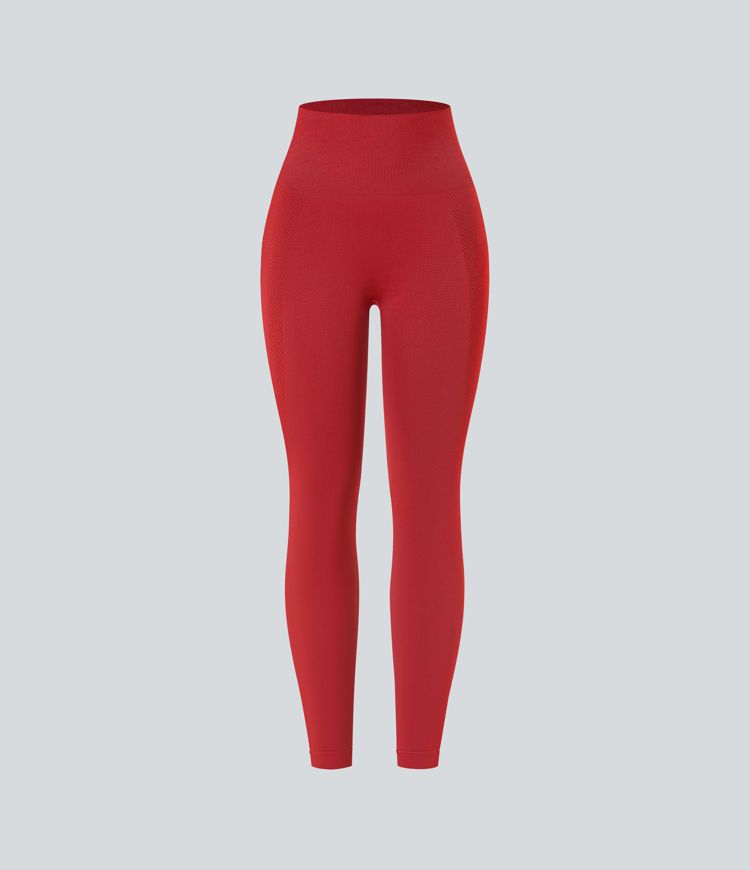 OneForm Seamless Flow High Waisted Ruched 7/8 Yoga Leggings