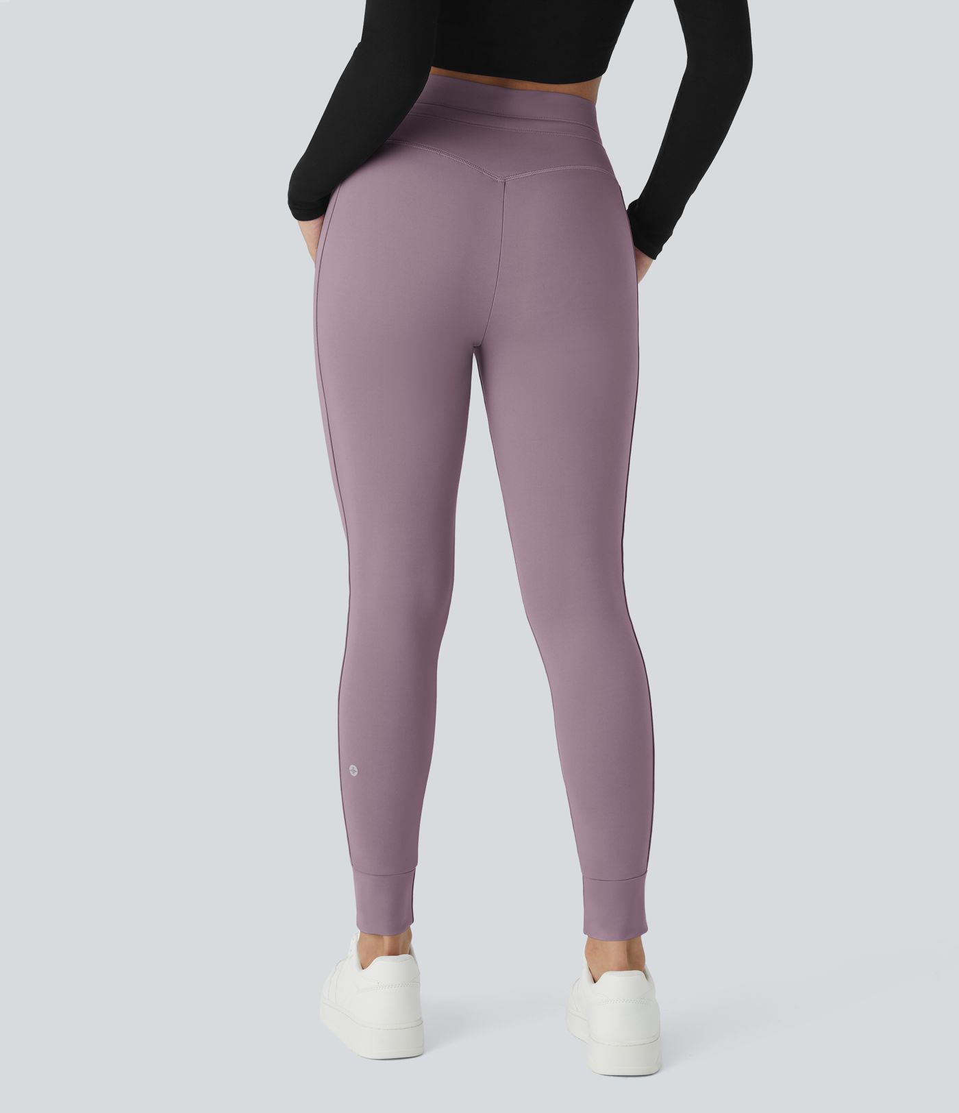 SoftlyZero™ Plush High Waisted Drawstring Pocket Plain Full Length Joggers