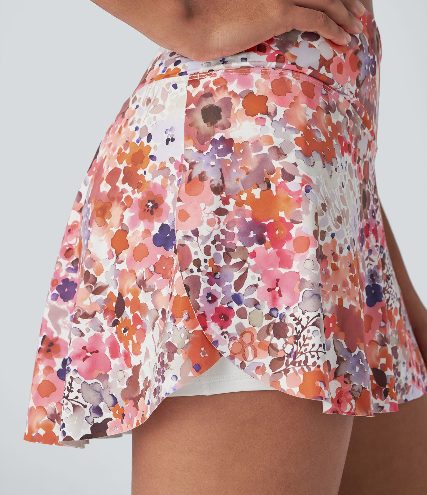 Crossover 2-in-1 Side Pocket Floral Print Pickleball Skirt