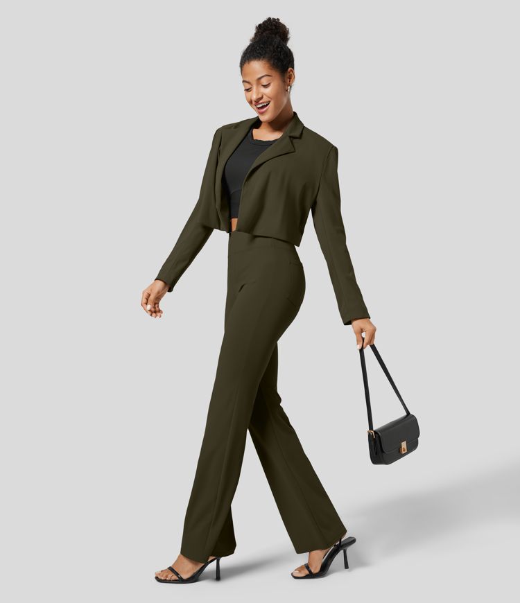 Halara Flex™ High Waisted Back Side Pocket Slight Flare Work Pants