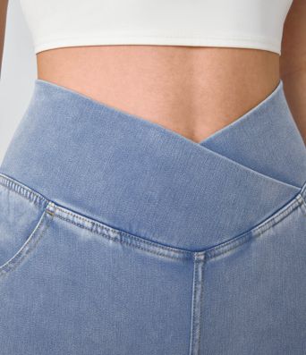 Halara Flex™ High Waisted Crossover Pocket Cool Touch Washed Casual Jeans