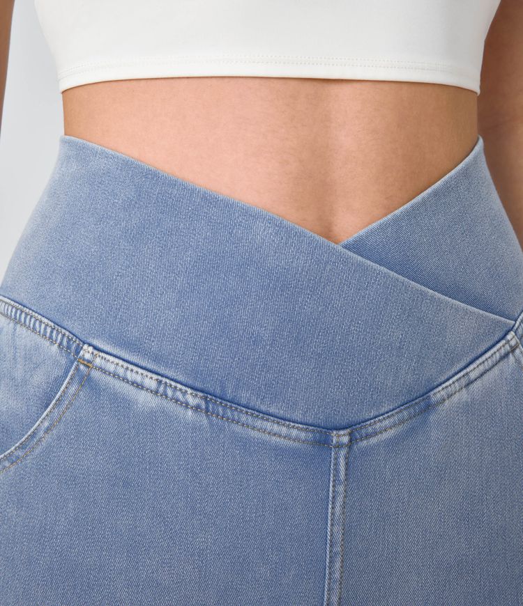 Halara Flex™ High Waisted Crossover Pocket Cool Touch Washed Casual Jeans