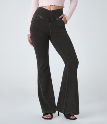 Halara Flex™ High Waisted Crossover Pocket Cool Touch Washed Casual Jeans