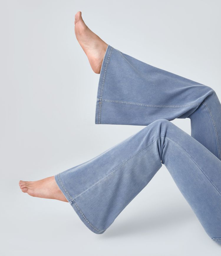 Halara Flex™ High Waisted Crossover Pocket Cool Touch Washed Casual Jeans